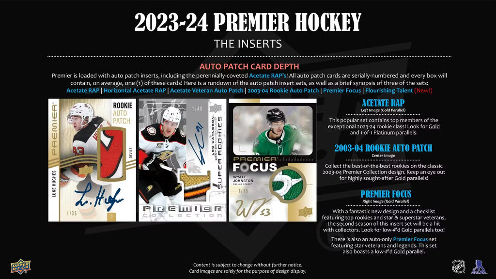 2023-24 Upper Deck Premier Hockey Hobby Trading Cards