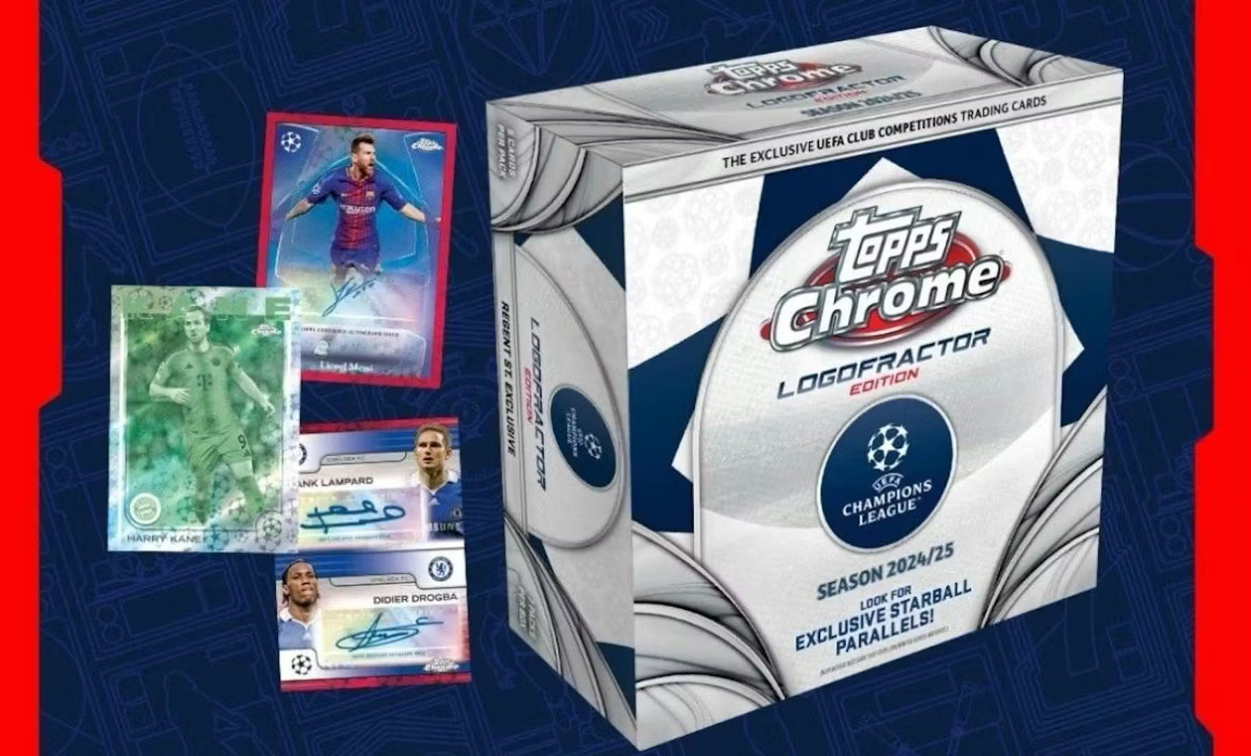 2024-25 Topps Chrome Logofractor UEFA Club Competitions Soccer Trading Cards