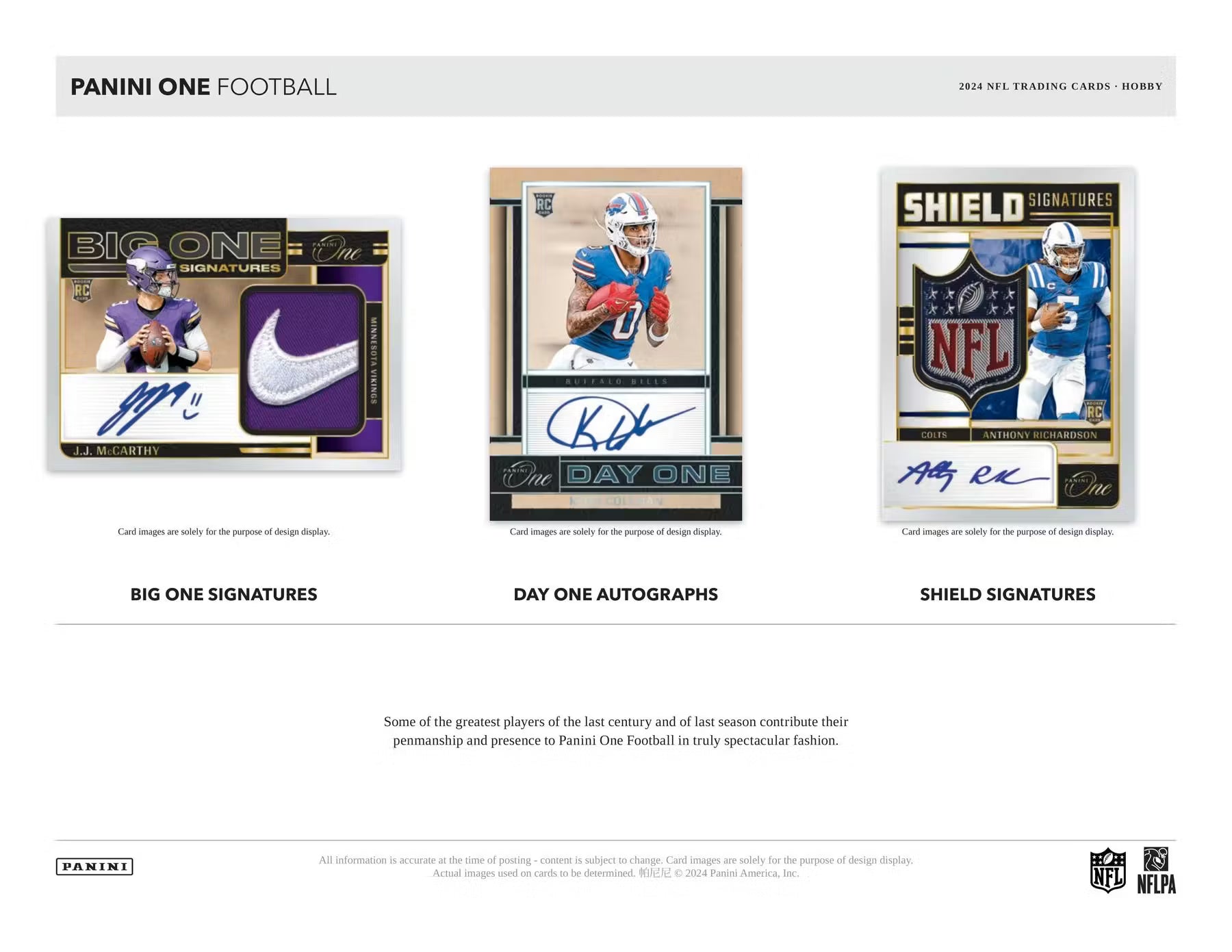 2024 Panini One Football Hobby Trading Cards