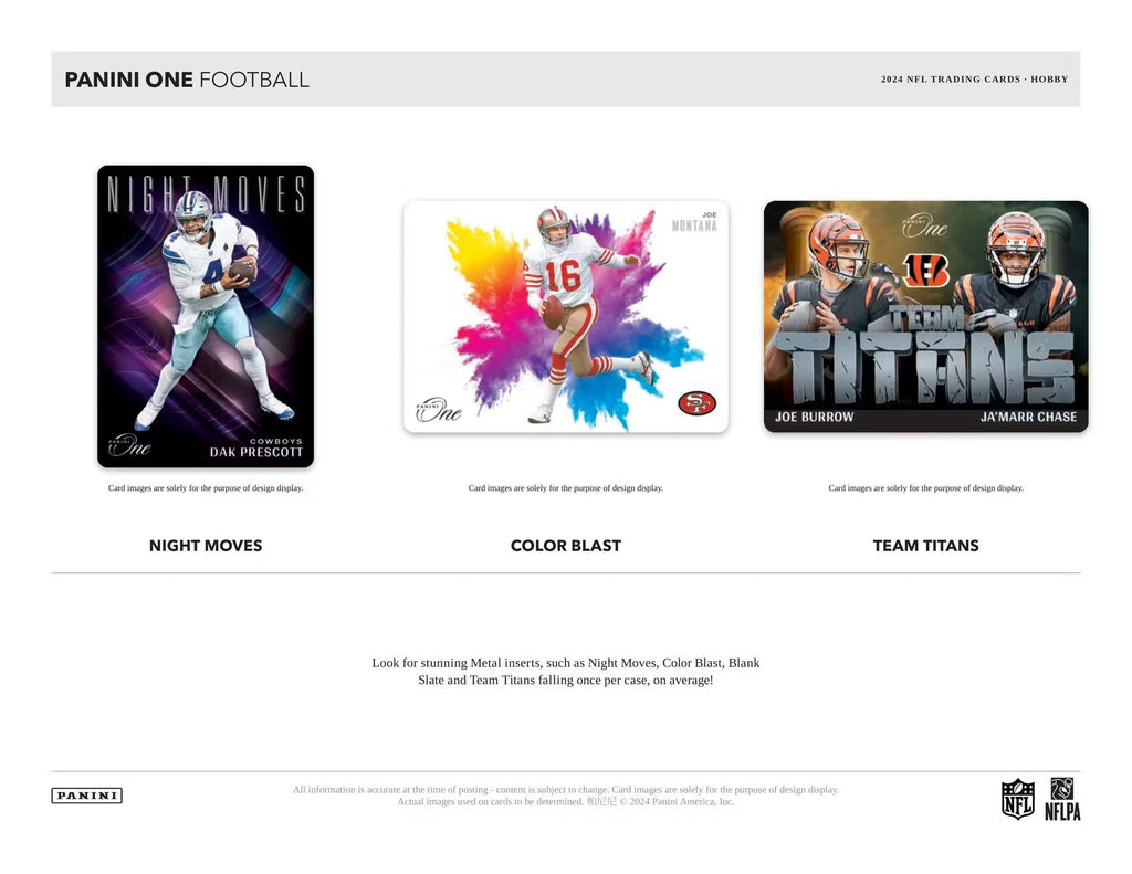 2024 Panini One Football Hobby Trading Cards