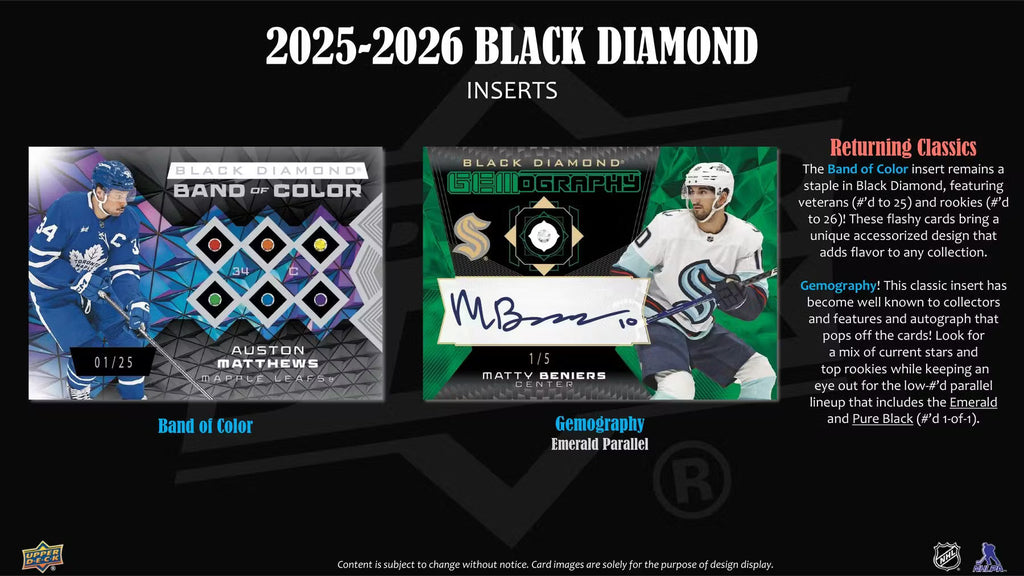2025-26 Upper Deck Black Diamond Hockey Trading Cards