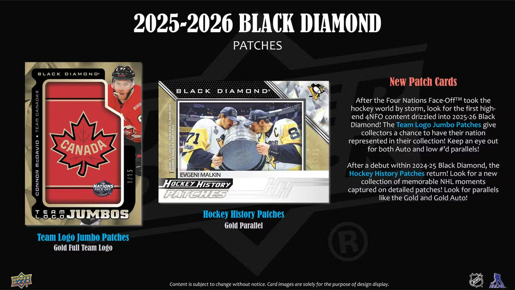 2025-26 Upper Deck Black Diamond Hockey Trading Cards