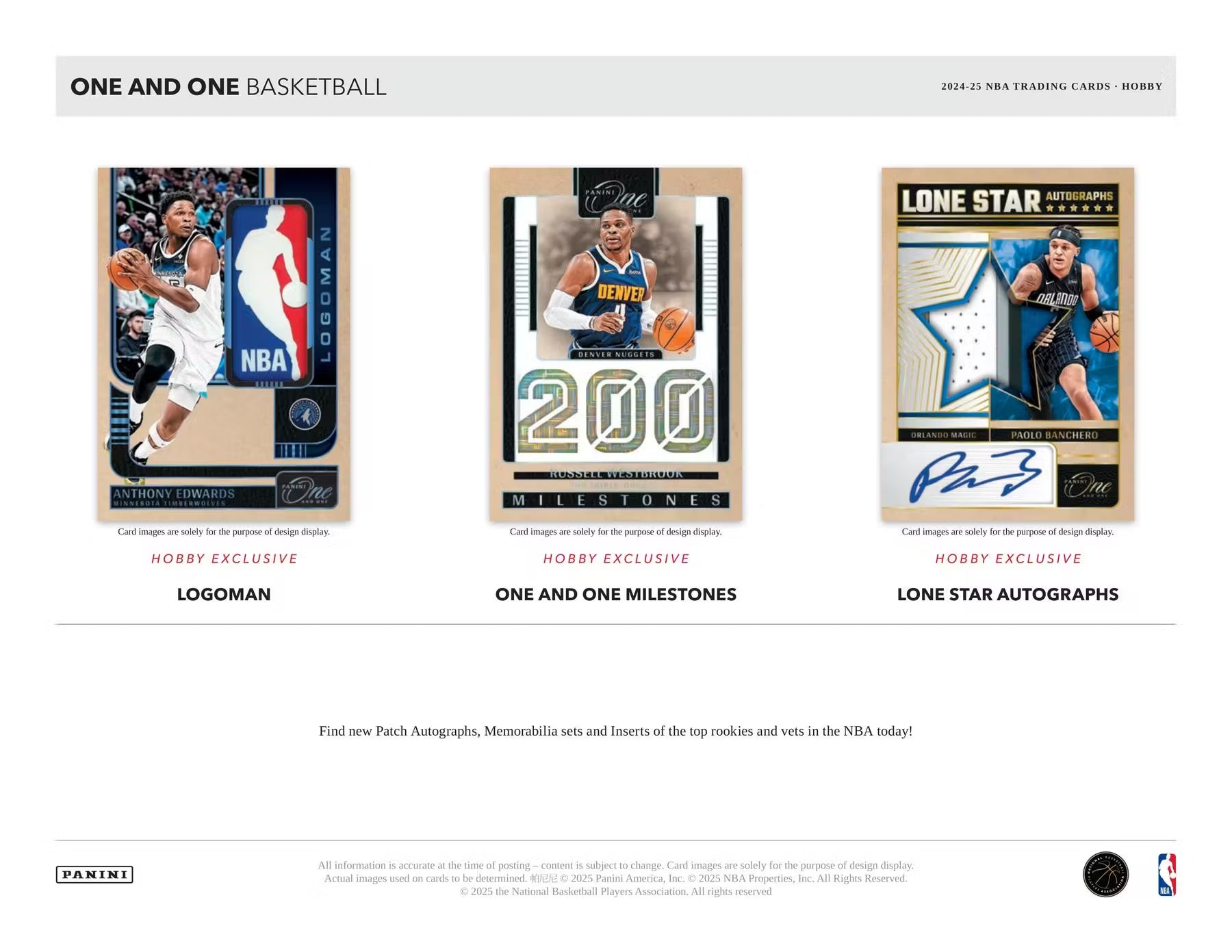 2024-25 Panini One and One Basketball Hobby Trading Cards