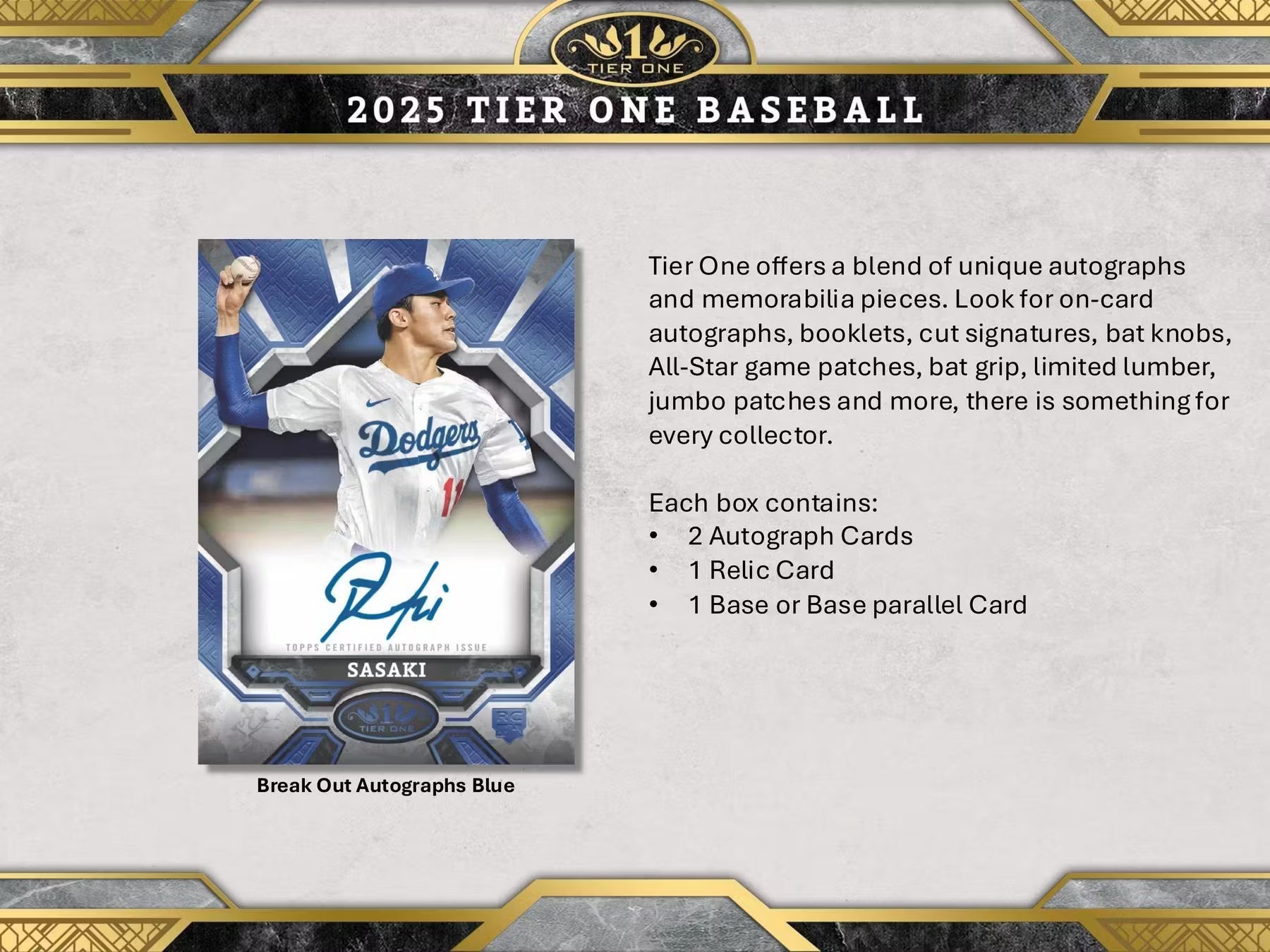 2025 Topps Tier One Baseball Hobby Trading Cards