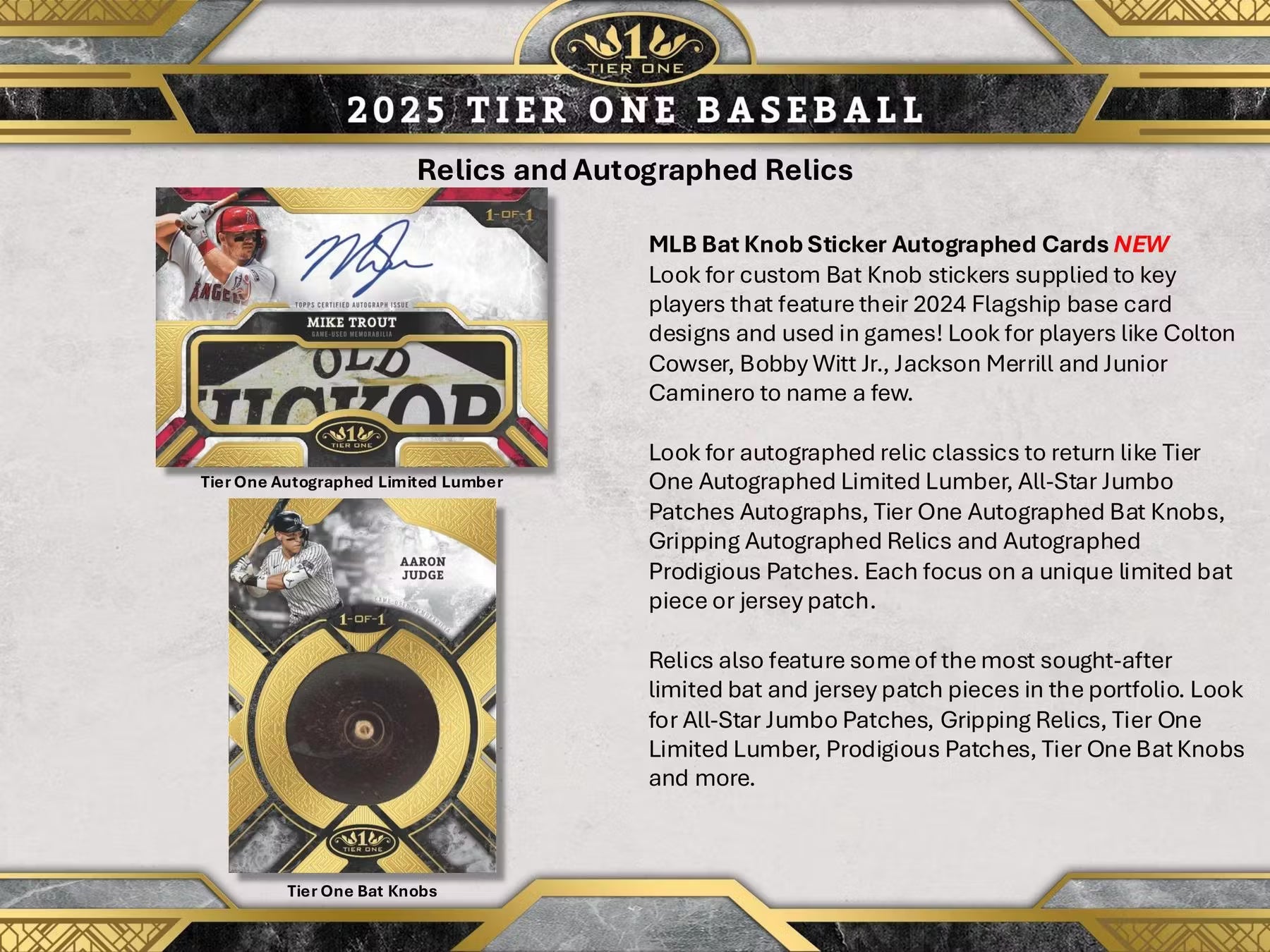2025 Topps Tier One Baseball Hobby Trading Cards