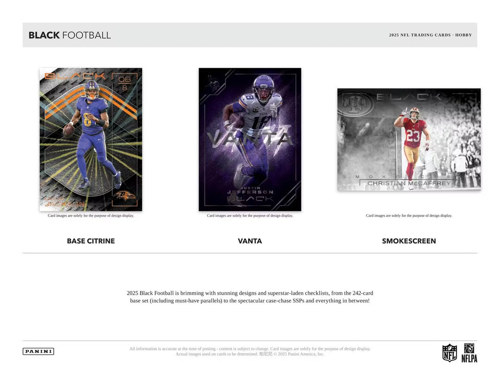 2025 Panini Black Football FOTL Trading Cards