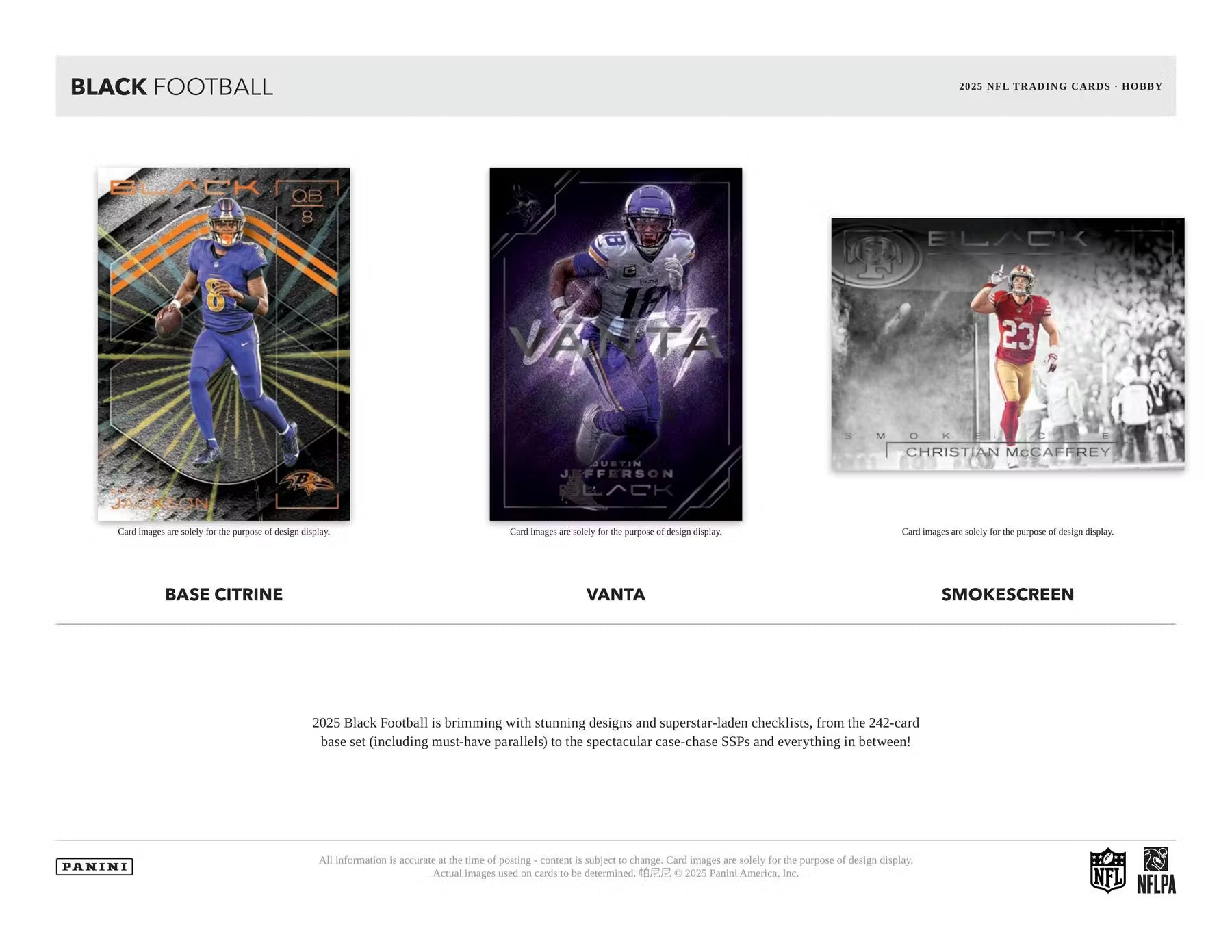 2025 Panini Black Football Hobby Trading Cards