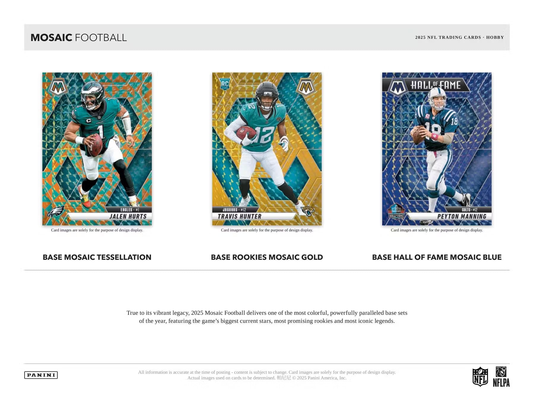 2025 Panini Mosaic Football FOTL Trading Cards