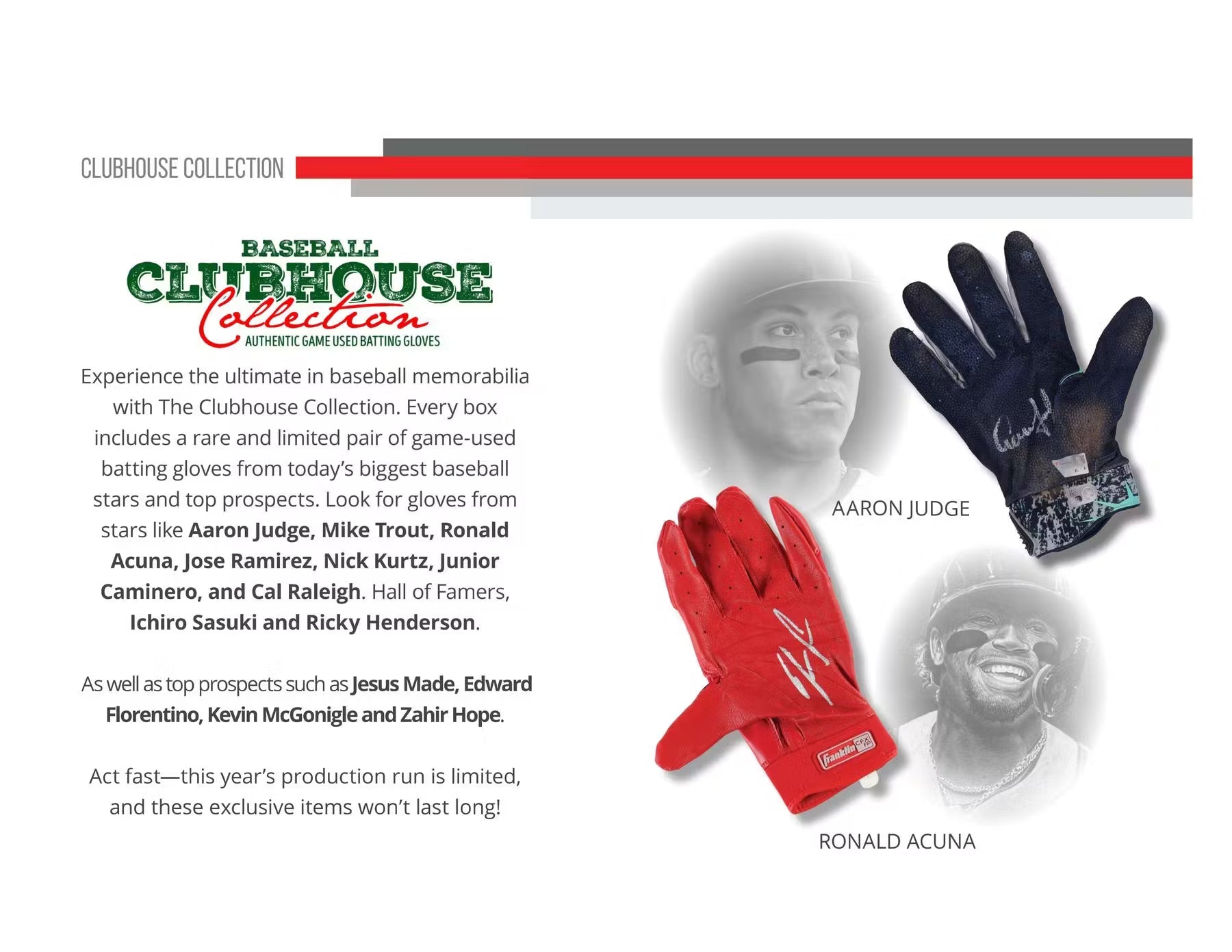 2025 Onyx Clubhouse Collection Baseball Game Used Batting Glove