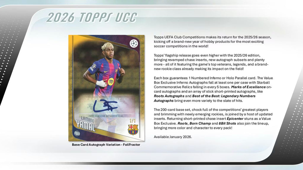 2025-26 Topps UEFA Club Competitions Soccer Blaster Trading Cards LV