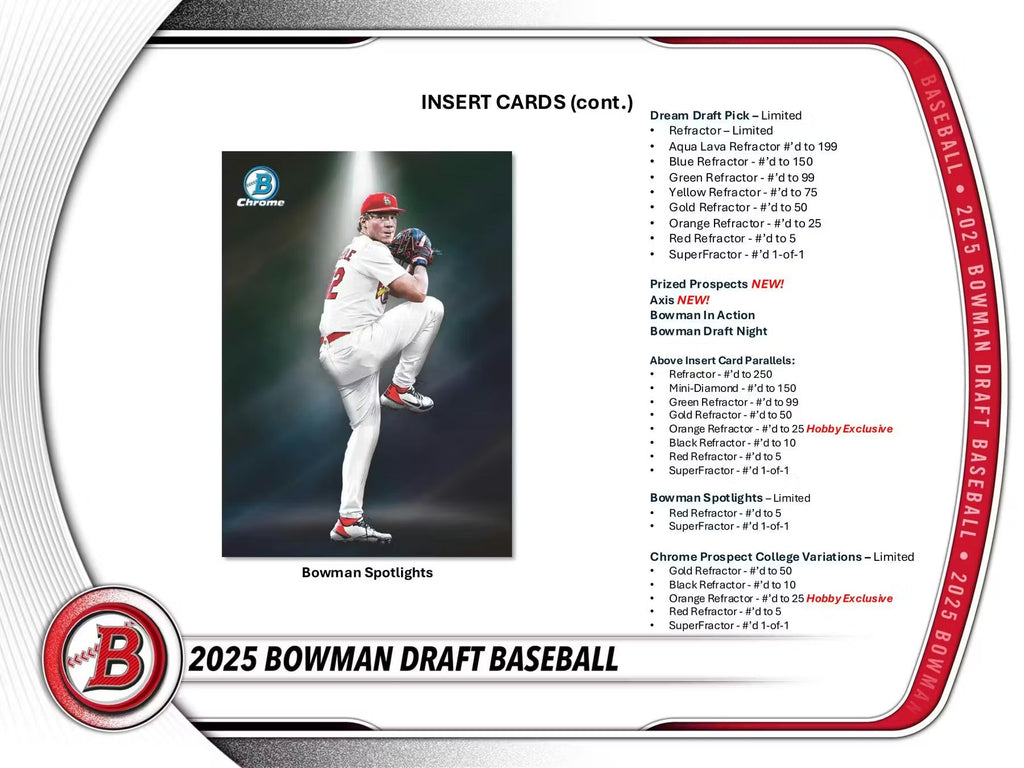 2025 Topps Bowman Draft Baseball Hobby Jumbo Trading Cards