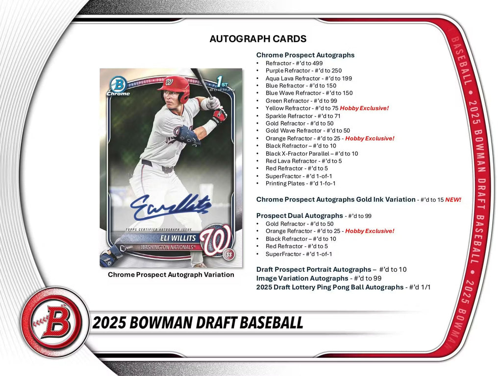 2025 Topps Bowman Draft Baseball Hobby Jumbo Trading Cards