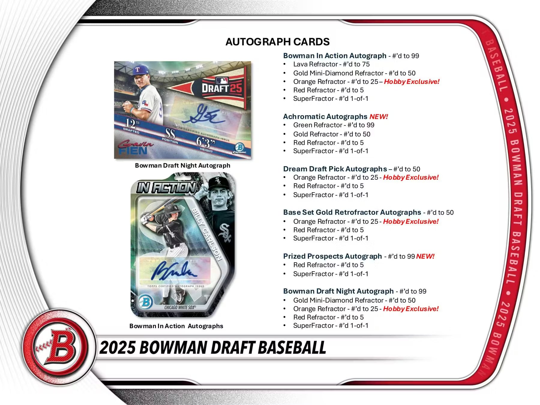 2025 Topps Bowman Draft Baseball Hobby Jumbo Trading Cards