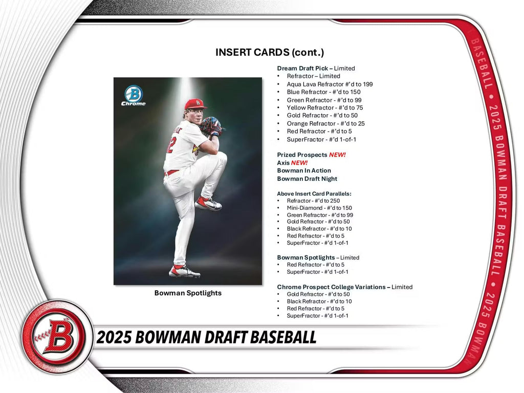2025 Topps Bowman Draft Baseball Super Jumbo Trading Cards