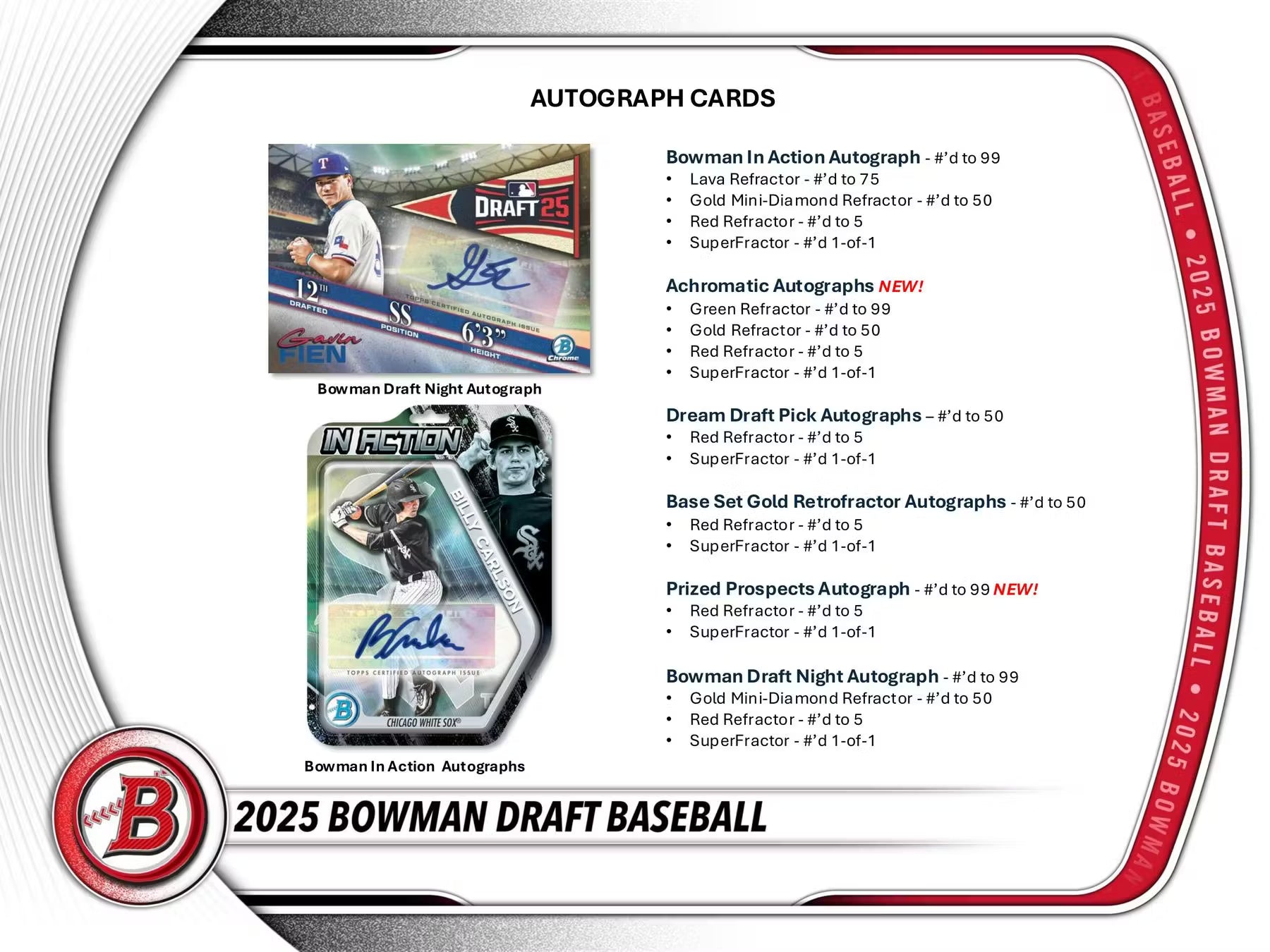 2025 Topps Bowman Draft Baseball Super Jumbo Trading Cards
