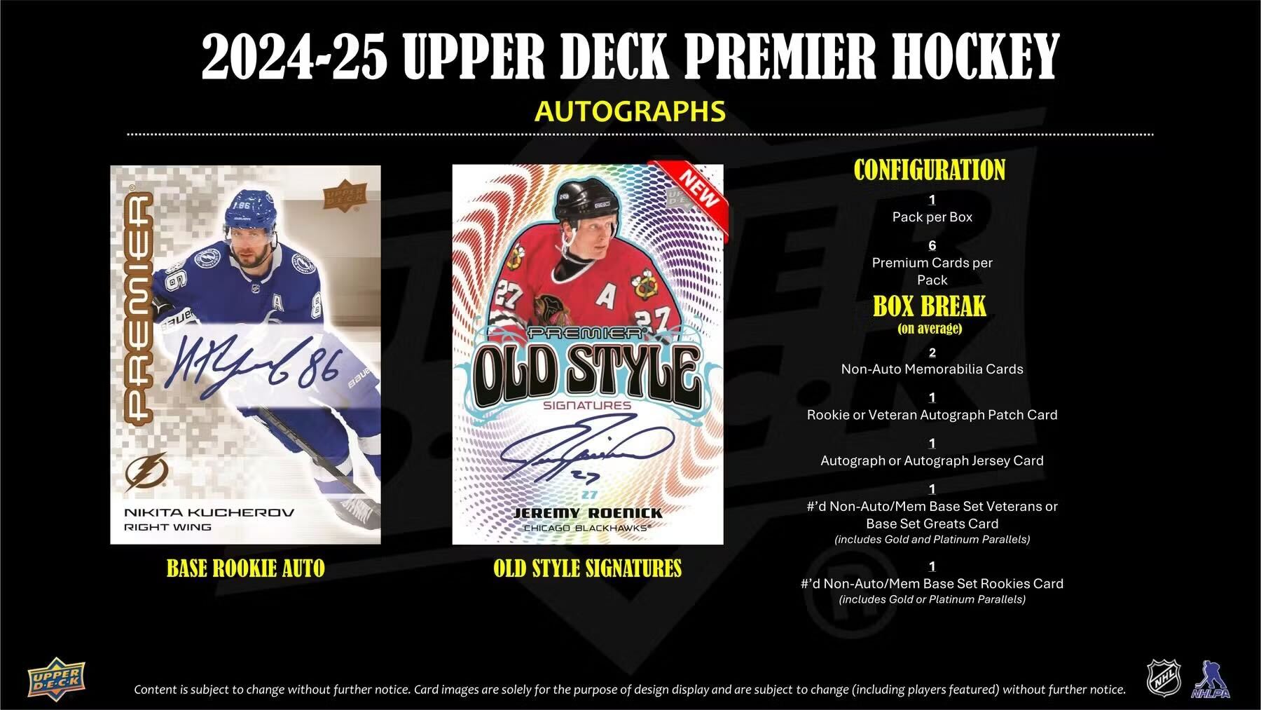 2024-25 Upper Deck Premier Hockey Hobby Trading Cards