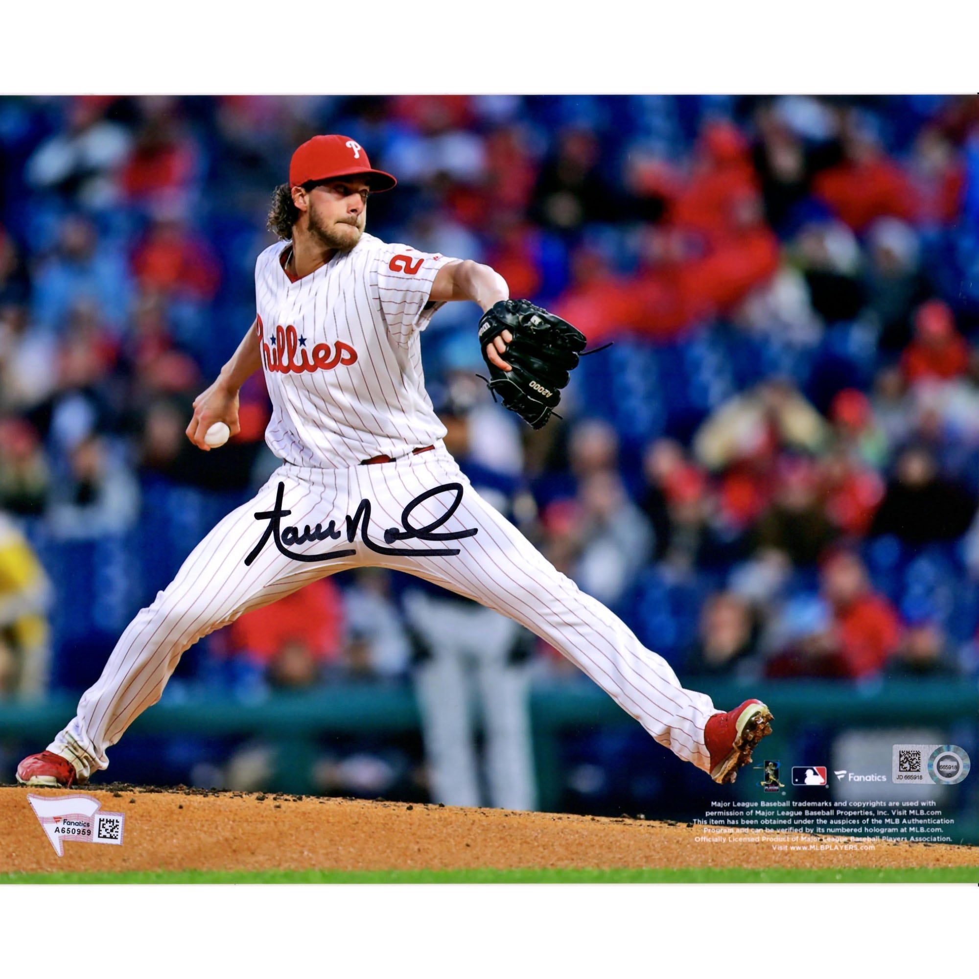 Aaron Nola Philadelphia Phillies Fanatics Authentic Autographed 8" x 10" Leg Up Photograph