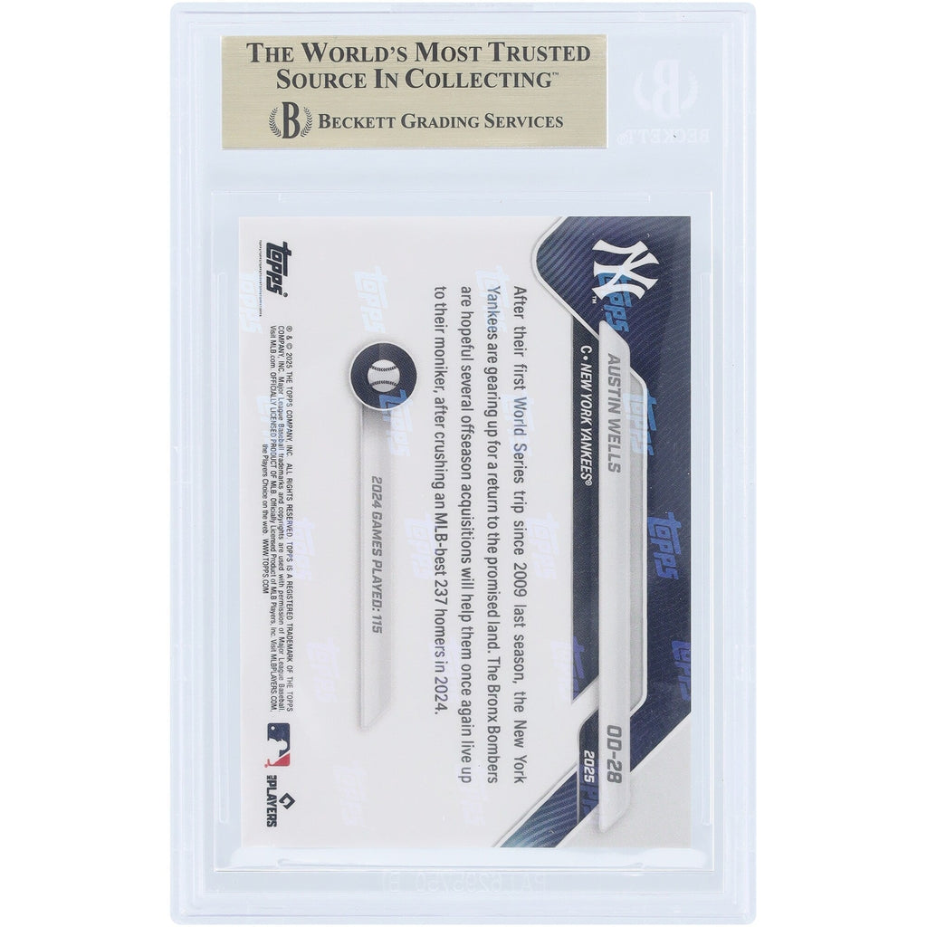 Austin Wells New York Yankees 2025 Topps Now Road to Opening Day #OD-28 BGS Authenticated 9.5 Card