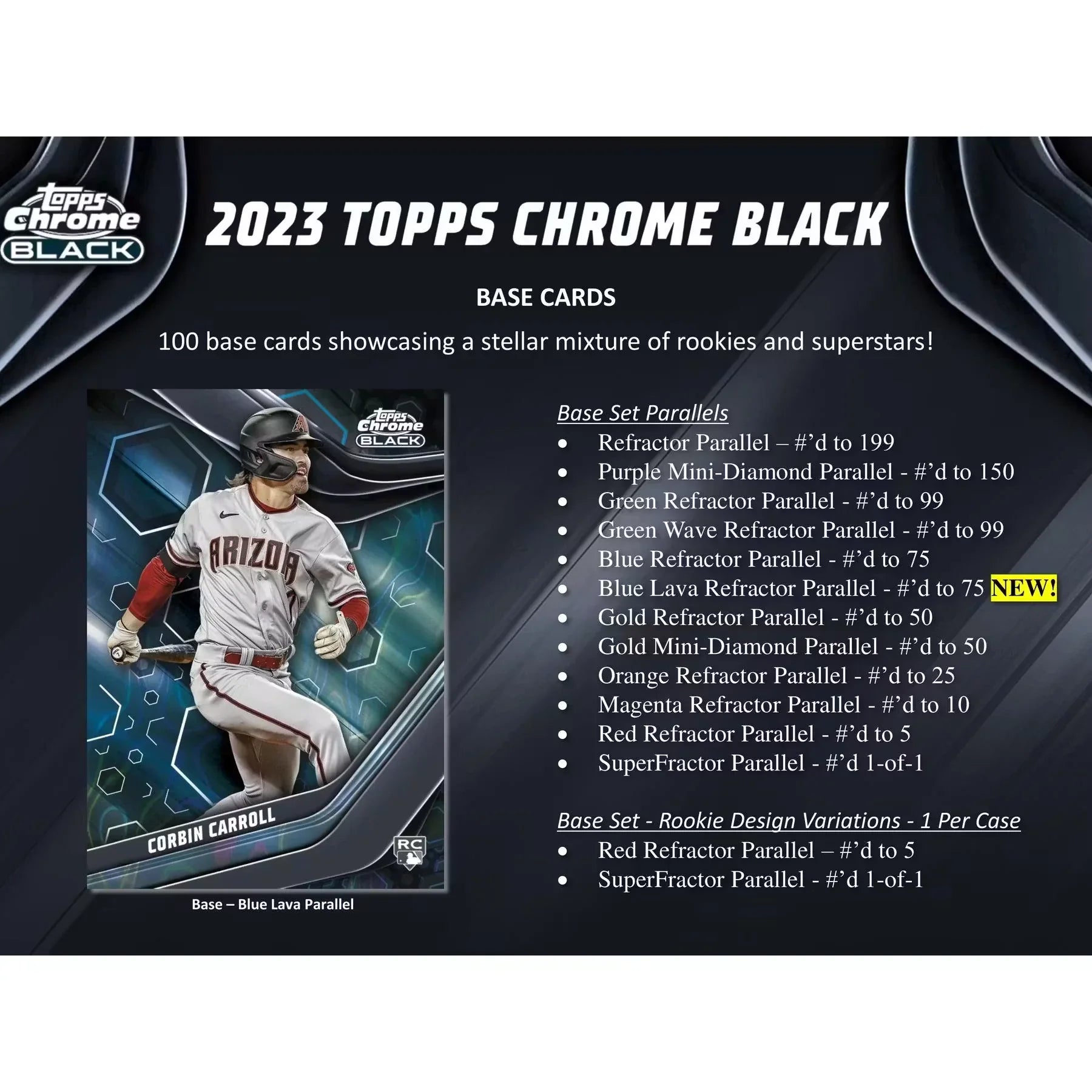 2023 Topps Chrome Black Baseball Hobby 12-Box Case (Ships Sealed Only)