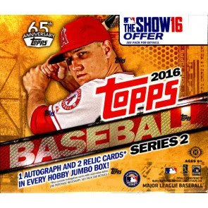 2016 Topps Series 2 Baseball Jumbo Hta Box (Ships Sealed Only)