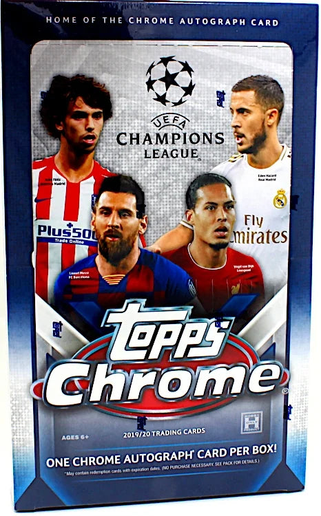 2019 20 Topps UEFA Champions League Chrome Soccer Box Hobby (Ships Sealed Only)