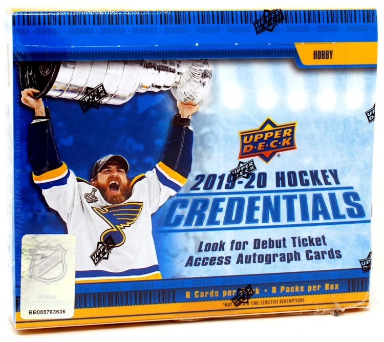 2019-20 Upper Deck Credentials Hockey Hobby 20 Box Case (Ships Sealed Only) - B4