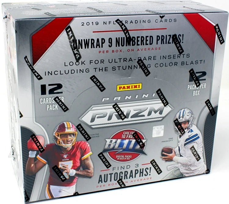 2019 Panini Prizm Football Hobby 12 Box Case (Ships Sealed Only) - B2