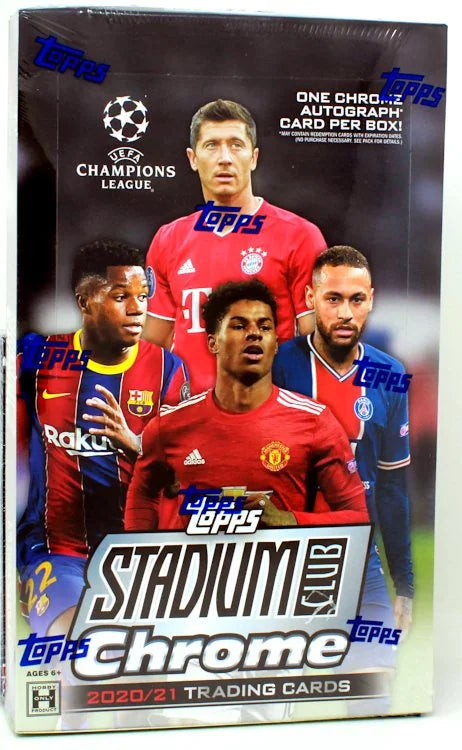 2020 21 Topps Stadium Club Chrome UEFA Champions League Hobby Box (Ships Sealed Only)