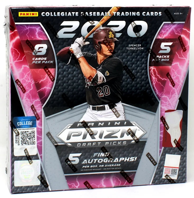 2020 Panini Prizm Collegiate Draft Picks Baseball Hobby Box (Ships Sealed Only)