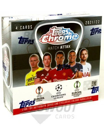 2021 22 Topps Chrome UEFA Match Attax Soccer Box 18 Packs (Ships Sealed Only)