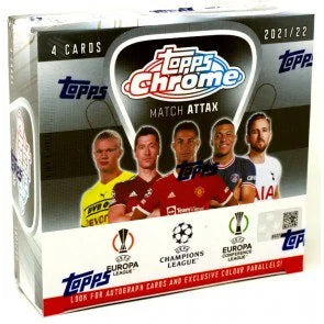 2021 22 Topps Chrome UEFA Match Attax Soccer Box 18 Packs (Ships Sealed Only)