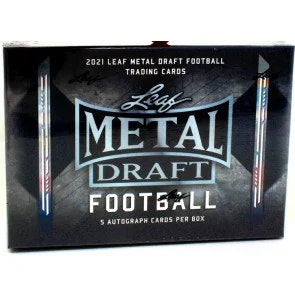 2021 Leaf Metal Draft Football Hobby Box (Ships Sealed Only)