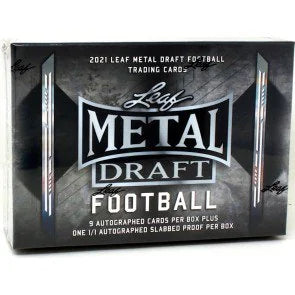 2021 Leaf Metal Draft Football Jumbo Box 10 Cards (Ships Sealed Only)