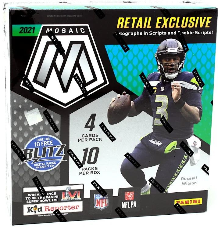 2021 Panini Mosaic Football Mega 10 Box Lot (WalMart) (Ships Sealed Only) - B2
