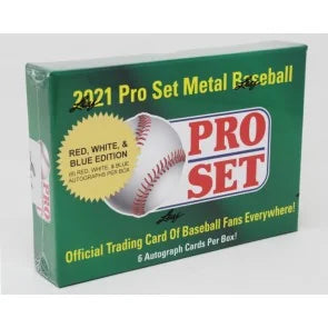 2021 Pro Set Metal Baseball Red White Blue Edition Box (Ships Sealed Only)