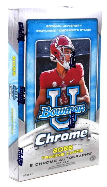 2022 Bowman Chrome University Football Hobby Box (Ships Sealed Only)