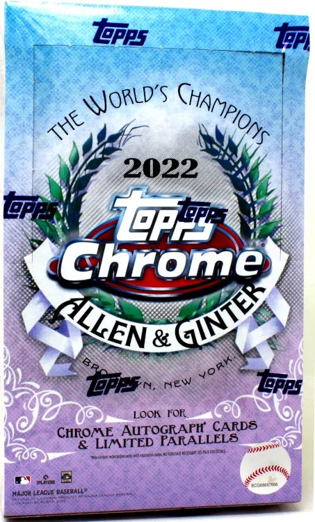 2022 Topps Allen Ginter Chrome Baseball Hobby Box (Ships Sealed Only) - B