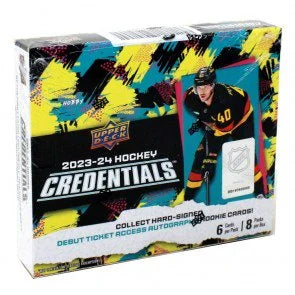 2023 24 Upper Deck Credentials Hockey Hobby Box 8 Packs (Ships Sealed Only)