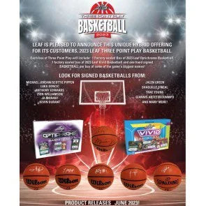 2023 Leaf Three Point Play Basketball Box Signed Basketball Included (Ships Sealed Only)