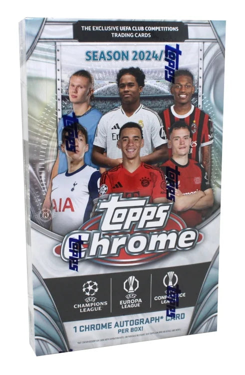 2024 25 Topps UEFA Club Competitions Chrome Soccer Box (Ships Sealed Only)