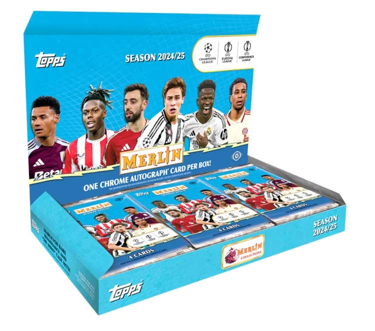 2024 25 Topps Merlin UEFA Club Competitions Soccer Hobby Box (Ships Sealed Only)