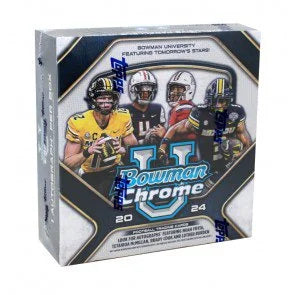 2024 Bowman Chrome University Football Mega Box (Ships Sealed Only)