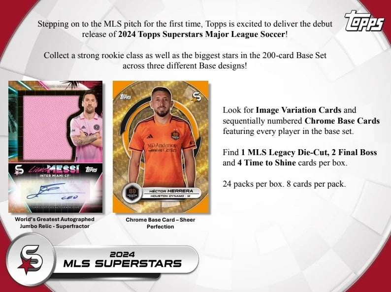 2024 Topps MLS Superstars Soccer Hobby 12 Box Case (Ships Sealed Only)