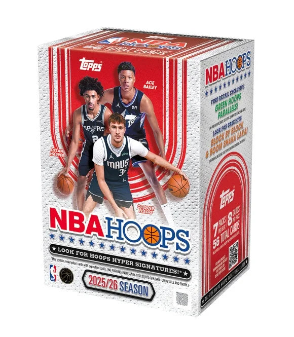 2025 26 Topps NBA Hoops Blaster Box Basketball Cards (Ships Sealed Only)