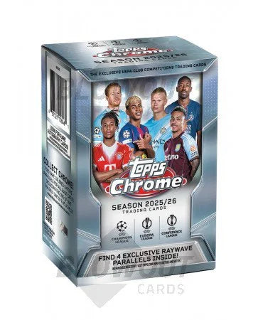 2025-26 Topps UEFA Club Competitions Chrome Soccer Blaster 40 Box Case (Ships Sealed Only) - B