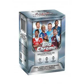 2025-26 Topps UEFA Club Competitions Chrome Soccer Blaster 40 Box Case (Ships Sealed Only) - B