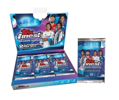 2025 26 Topps UEFA Finest Soccer Hobby Box 6 Packs (Ships Sealed Only)