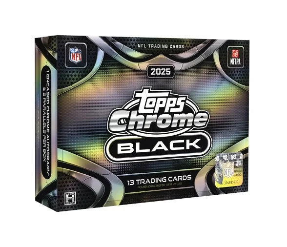 2025 Topps Chrome Black Football Hobby Box (Ships Sealed Only)