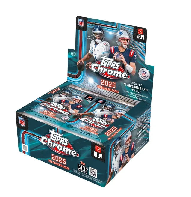 2025 Topps Chrome Football Jumbo Box 12 Packs 2 Autographs (Ships Sealed Only)