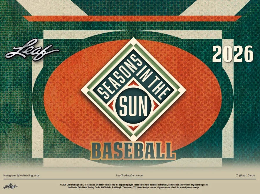 2026 Leaf Seasons in the Sun Baseball Box | Pre-Order (Ships Sealed Only)